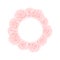 Beautiful Pink Rose Banner Wreath - Rosa isolated on White Background. Valentine Day. Vector Illustration