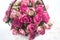 Beautiful pink roses small top view