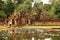 Beautiful pink sandstone castle Angkor Banteay Srei Temple