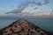 Beautiful Pink Skies Over a Rock Jetty in Aruba