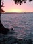 Beautiful pink and yellow summer sunset on Reelfoot Lake