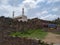 Beautiful place in Golconda fort with greenery and rock steps