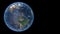 Beautiful planet Earth in space against the background of stars. 3d rendering. Seamless lolop. Elements of this video