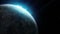 Beautiful planet rotates on the background of night sky able to loop