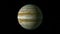 Beautiful planet Upiter rotates in stellar black space3D, video, 4K