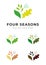 Beautiful plant tree garden park logo in four colors four seasons change identity