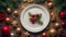 beautiful plate the table christmas elegant festive composition