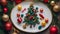 beautiful plate the table christmas elegant festive composition traditional