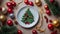 beautiful plate the table christmas elegant festive composition traditional concept