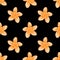 Beautiful plumeria flower isolated on black background is in Seamless pattern