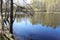 Beautiful pond in a city park in early spring in Russia.