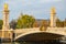 Beautiful Pont Alexandre III arch bridge in  Paris, France