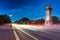 Beautiful Pont Alexandre III bridge over the Seine river at dusk, Paris. France