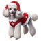 A beautiful poodle in Christmas clothes on white background with png file with transparent background attached