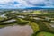 Beautiful pools of Tirhatuan Wetlands in Melbourne.