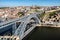 Beautiful Porto city view Dom Luis I bridge, over Duoro River in Portugal