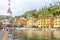 The beautiful Portofino with colorful houses and villas in Italy