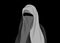 Beautiful portrait of arabic muslim woman closed face veil, illustration isolated.