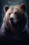 A Beautiful Portrait of an Old Brown Bear. Generative AI