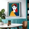 Beautiful portrait paintings in a home setting - ai generated image