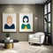 Beautiful portrait paintings in a home setting - ai generated image