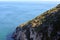 Beautiful Portugal. Wonderful seascape landscape. Atlantic ocean beach mountain Waves and sky