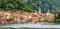 Beautiful Postcard Panorama view of beautiful Varenna Town, Lake Como, Lombardy, Italy, Europe