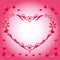 Beautiful postcard, to the day of the holy valentine, beautiful red and pink pattern