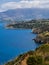 Beautiful postcard view of the Sicilian rocky coast in Italy, walking on a dirt path in the Gypsy Reserve