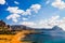 Beautiful postcard view of the Sicilian rocky coastline in Italy, summer travel in Europe