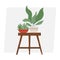 Beautiful pottery plant on white background vector