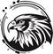 Beautiful and powerful hawk emblem art vector