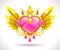 Beautiful precious crystal heart icon.