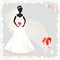 Beautiful pregnant bride silhouette