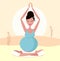 Beautiful pregnant mom practicing yoga pose