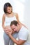 Beautiful pregnant woman with husband couple
