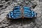 A Beautiful pretty colourful blue butterfly with wings spread