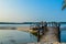 Beautiful ,pristine and Turquoise Maputo beach at Bilene with a lagoon and Indian Ocean meeting