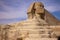 Beautiful profile picture of Sphinx with pyramid Giza behind