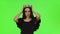 Beautiful prom queen wearing a crown on chromakey background