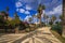 A beautiful promenade with palm alley. Jaffa, Tel Aviv.