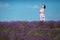 Beautiful provence woman in lavender field