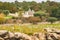 Beautiful Puglia landscape with traditional old Trullo or Trulli houses in autumn