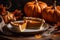 Beautiful pumpkin pie. American cuisine. Generative AI