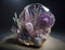 Beautiful purple amethyst natural gemstone Generative AI technology