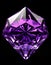 Beautiful purple gemstone isolated on black background, shiny sparkling crystal illustration. generative Ai