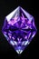 Beautiful purple gemstone isolated on black background, shiny sparkling crystal illustration. generative Ai