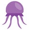 Beautiful purple jelly fish, icon