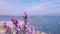 Beautiful purple Linaria Haelava flowers on the coast of the dead sea.