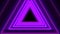 Beautiful Purple Neon Abstract Triangle Tunnel seamless background.